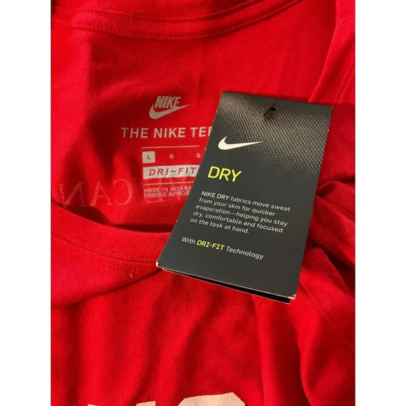 Nike L Red Swing For The Fences Softball Graphic Crew Dri-Fit Short Sleeve Tee - Picture 6 of 6